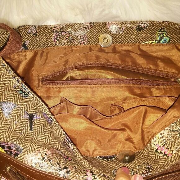 Butterfly and Herringbone print Tote Bag - Picture 5 of 5